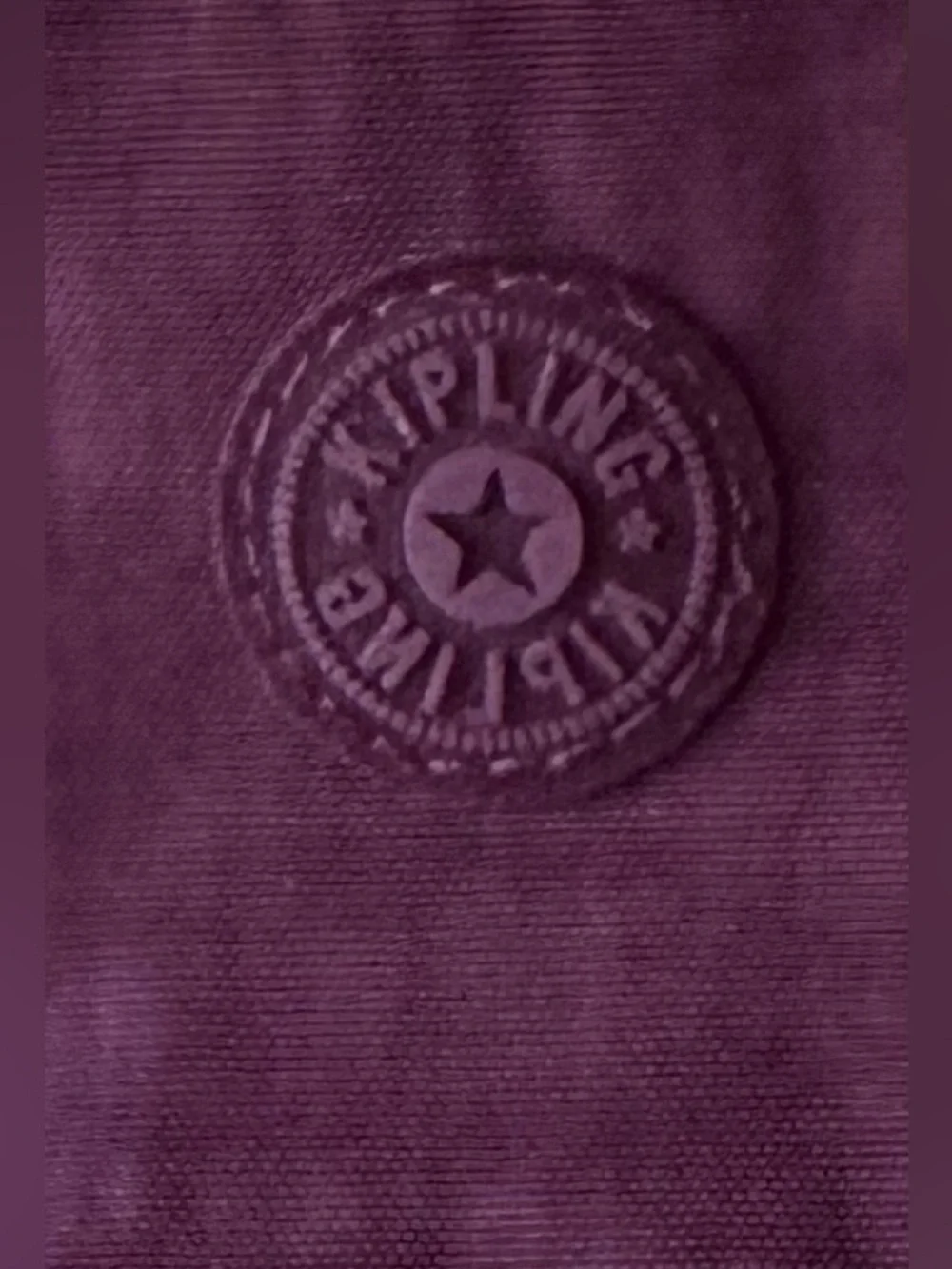 Kipling Creativity Large Maroon Pouch with Embossed Logo